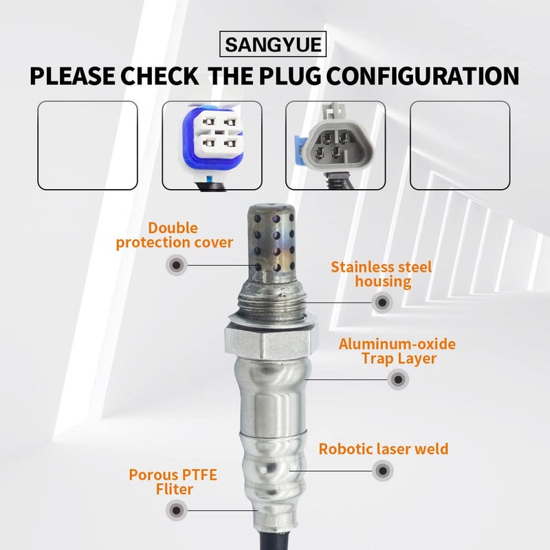 Sangyue 2X Oxygen Sensor 1 & 2 for Hummer H3 2006 3.5L Upstream + Downstream - Image 2